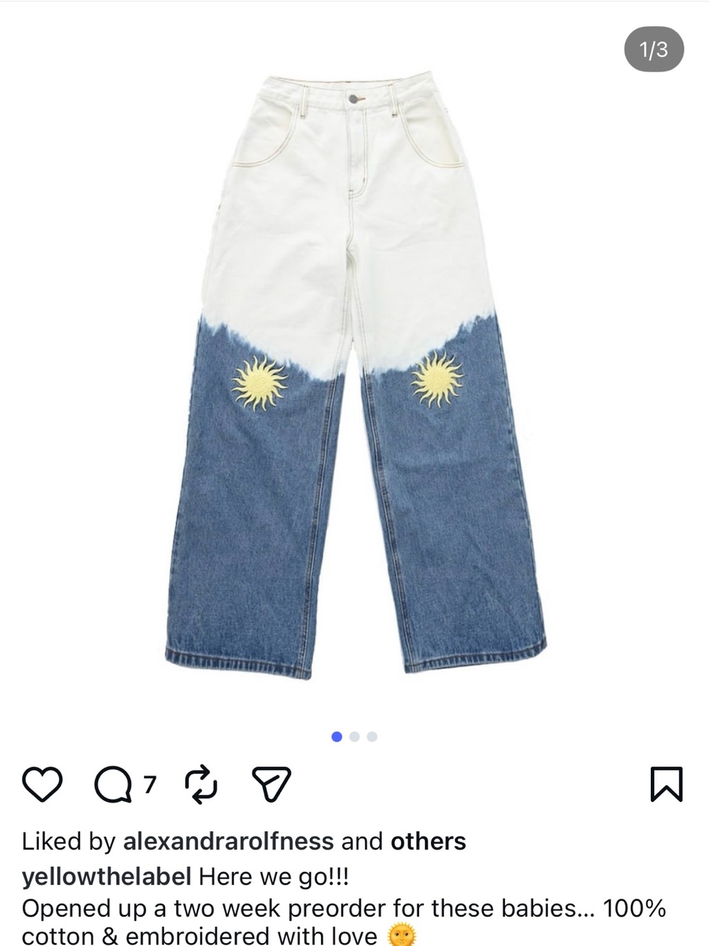 yellow the label (yllw) Two-Tone Sun Embroidered Jeans